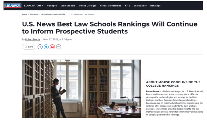 哪些院校要退出US News排名？6所世界名校法學(xué)院官宣退出US News排名