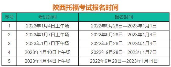 陜西2023年托?？荚嚂r(shí)間